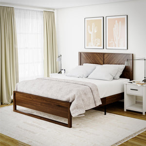 DHP Archer Wood Bed Frame with Headboard, Queen, Prominence - Prominence - Queen