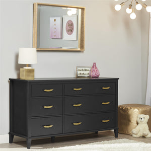 Monarch Hill Hawken 6 Drawer Dresser, Black - Black