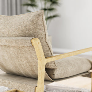 DHP Mira Accent Chair - Ivory - 1-Seater