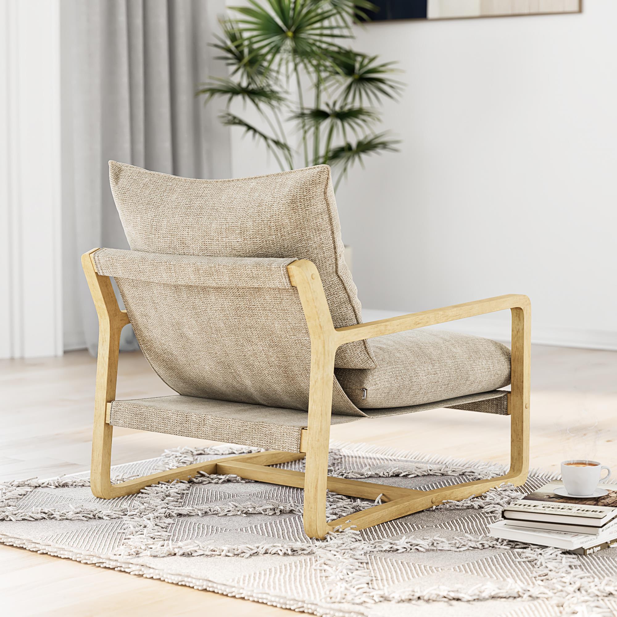 DHP Mira Accent Chair - Ivory - 1-Seater