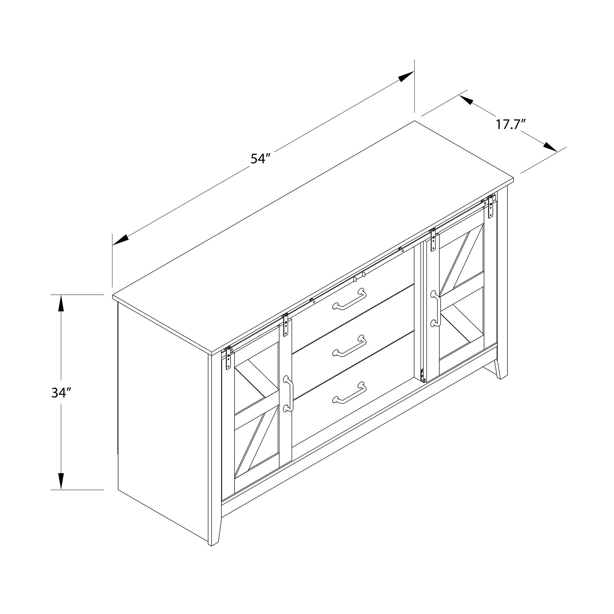 Alton Farmhouse 3 Drawer/2 Door Dresser, Magnolia Oak - Magnolia Oak - 3 Drawer