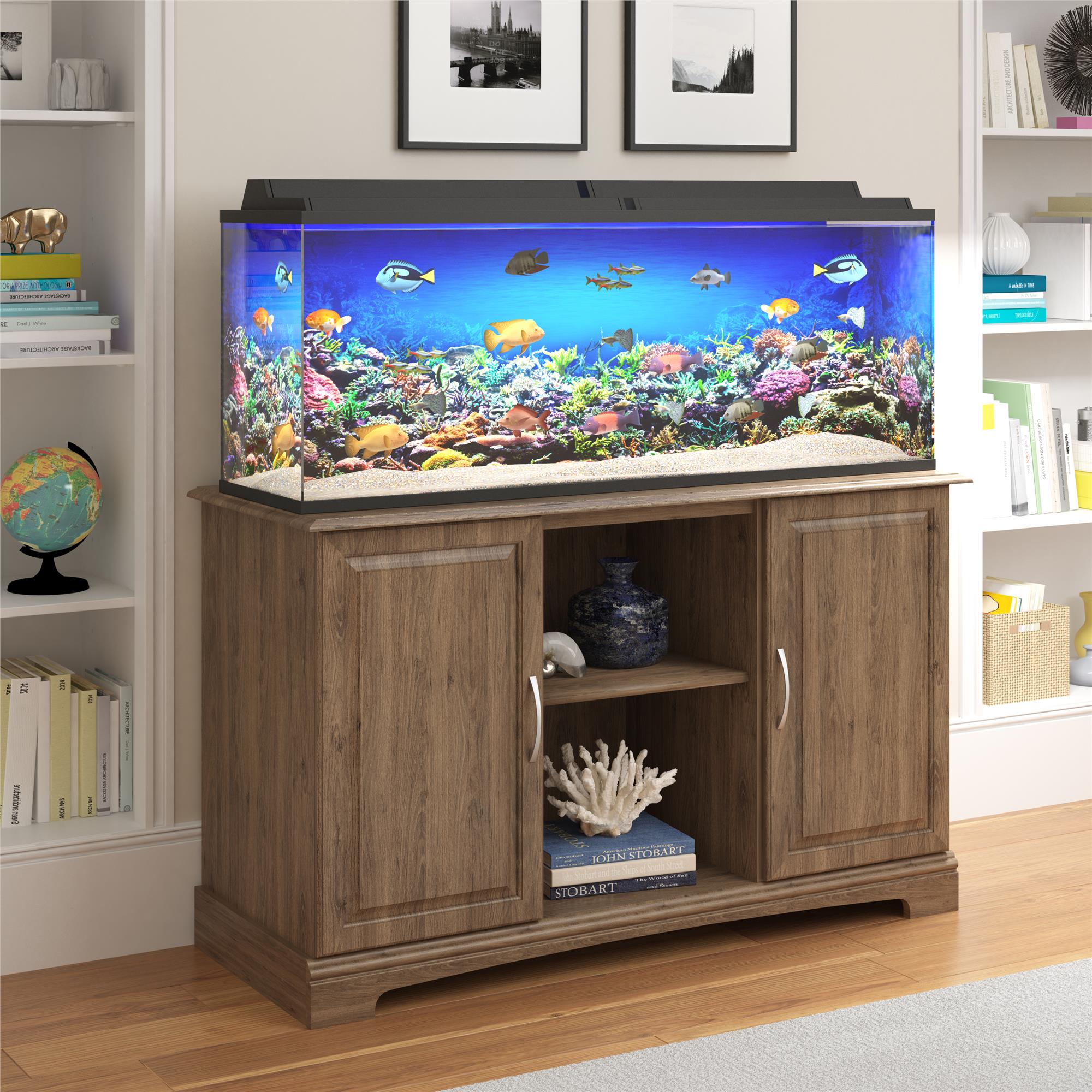 Ollie & Hutch Harbor 50 - 75 Gallon Aquarium or Terrarium Stand - Rustic Oak