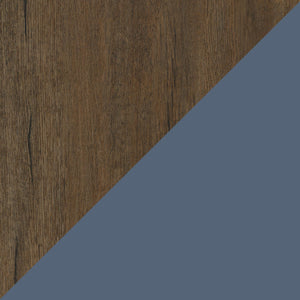 Alton Farmhouse Nightstand with 4 Shelves, Stone Blue/Rustic Walnut - Stone Blue/Rustic Walnut