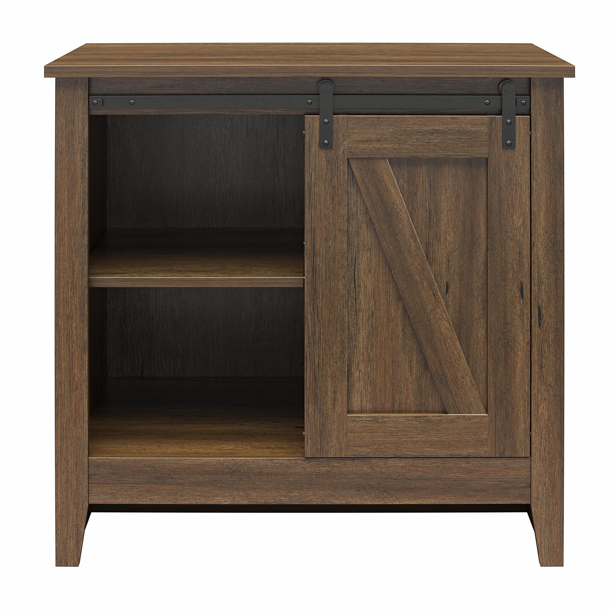 Alton Farmhouse Nightstand with 4 Shelves, Rustic Walnut - Rustic Walnut