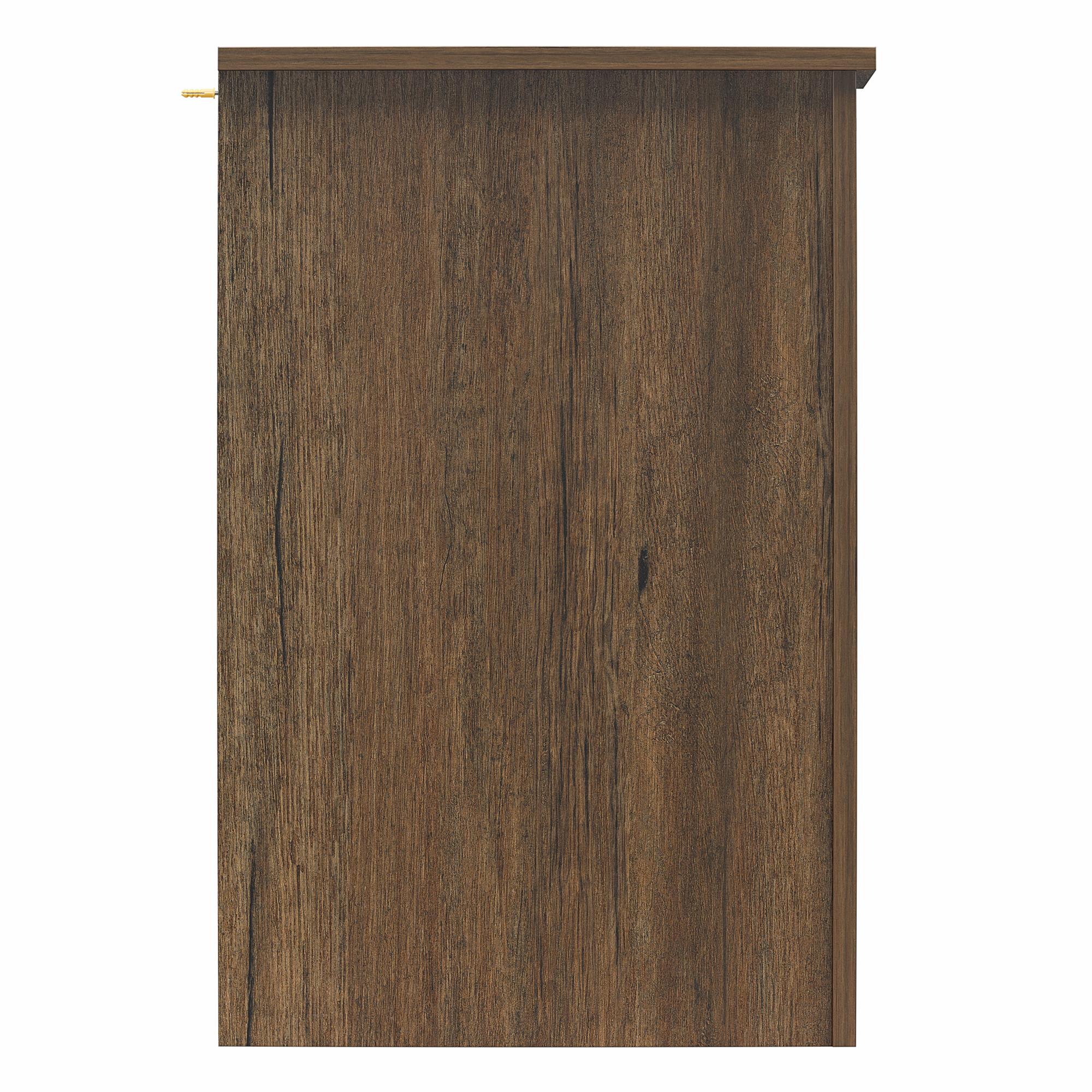 Alton Farmhouse Nightstand with 4 Shelves, Rustic Walnut - Rustic Walnut