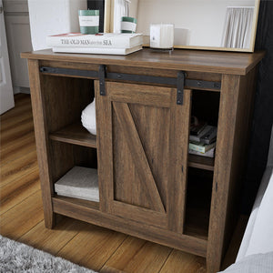 Alton Farmhouse Nightstand with 4 Shelves, Rustic Walnut - Rustic Walnut