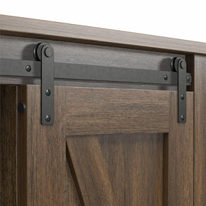 Alton Farmhouse Nightstand with 4 Shelves, Rustic Walnut - Rustic Walnut
