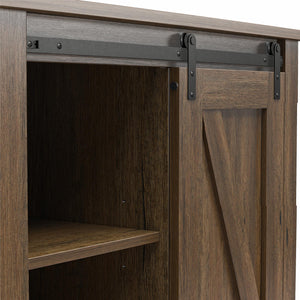 Alton Farmhouse Nightstand with 4 Shelves, Rustic Walnut - Rustic Walnut