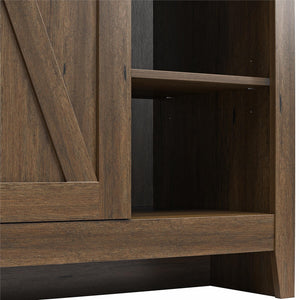 Alton Farmhouse Nightstand with 4 Shelves, Rustic Walnut - Rustic Walnut