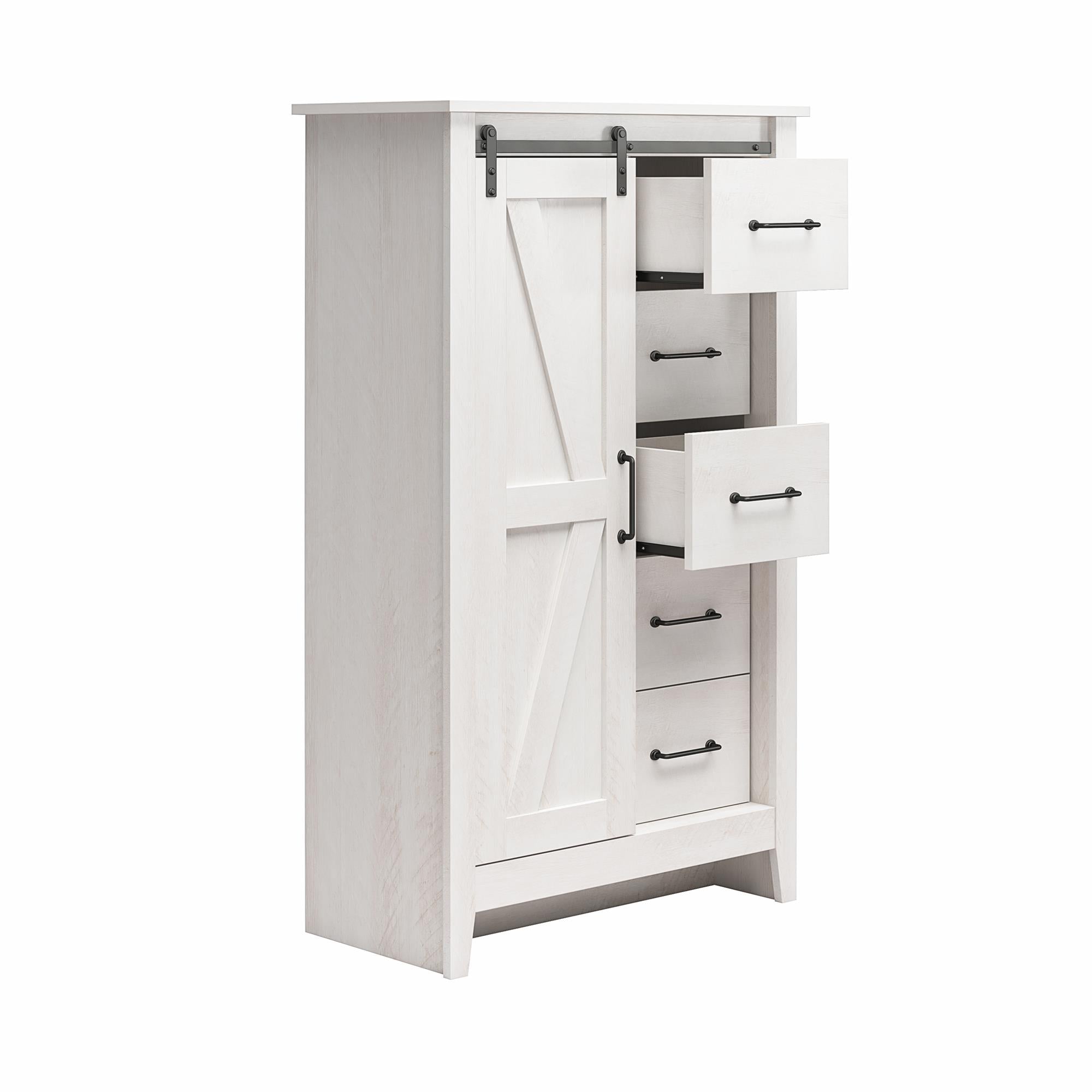 Alton Farmhouse Gentleman's Chest, Magnolia Oak - Magnolia Oak - 5 Drawer