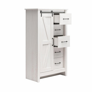 Alton Farmhouse Gentleman's Chest, Magnolia Oak - Magnolia Oak - 5 Drawer