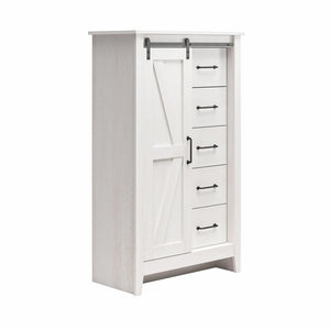 Alton Farmhouse Gentleman's Chest, Magnolia Oak - Magnolia Oak - 5 Drawer