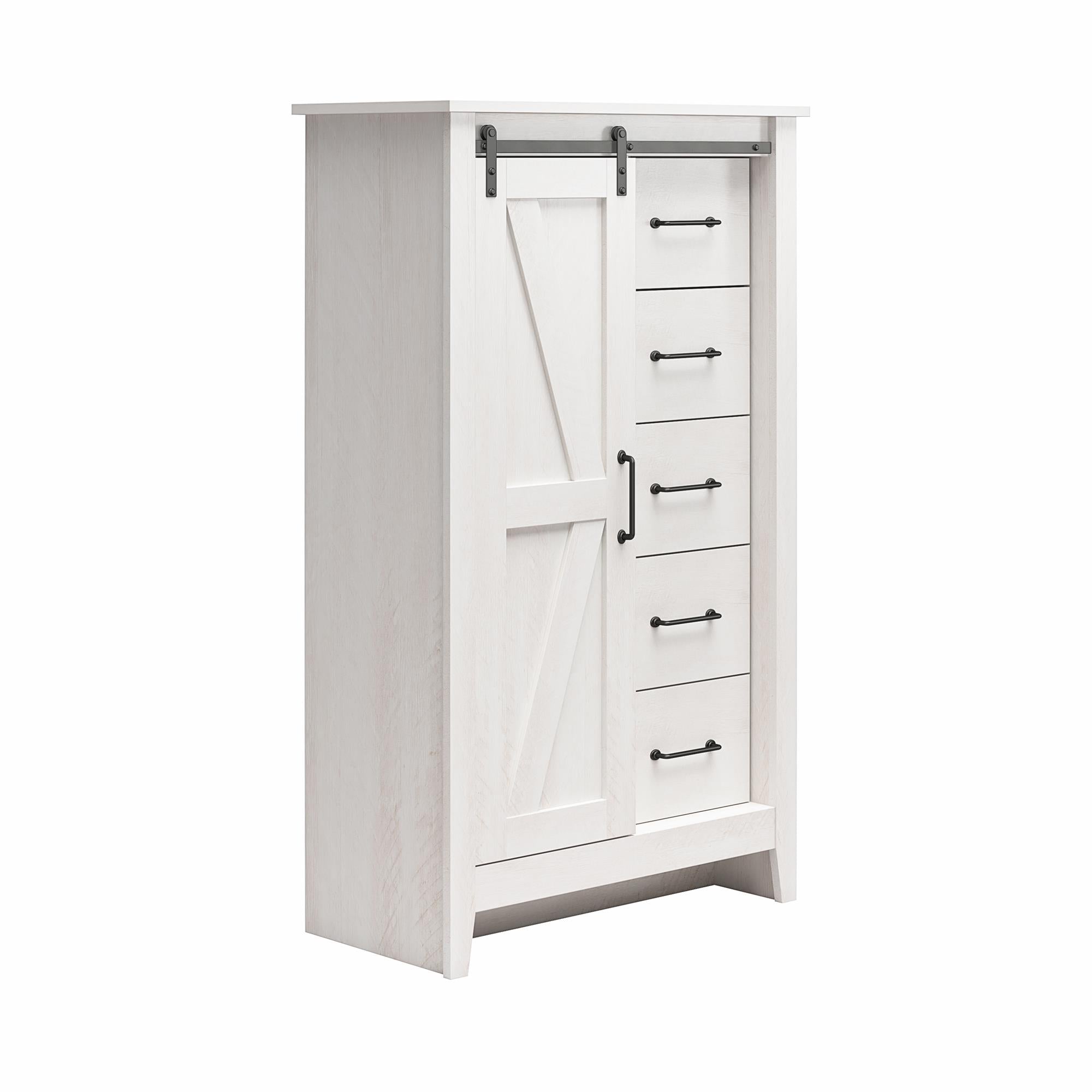 Alton Farmhouse Gentleman's Chest, Magnolia Oak - Magnolia Oak - 5 Drawer