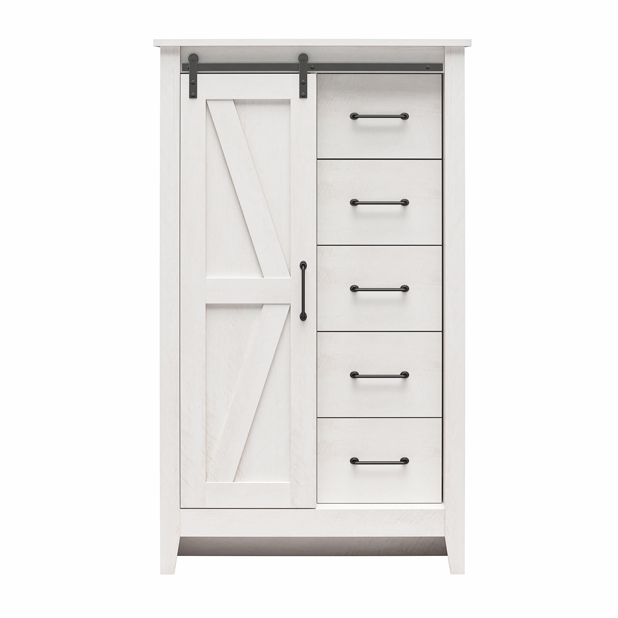 Alton Farmhouse Gentleman's Chest, Magnolia Oak - Magnolia Oak - 5 Drawer