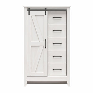 Alton Farmhouse Gentleman's Chest, Magnolia Oak - Magnolia Oak - 5 Drawer