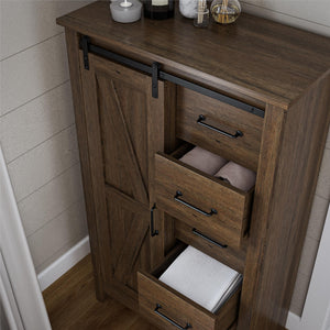 Alton Farmhouse Gentleman's Chest, Rustic Walnut - Rustic Walnut - 5 Drawer