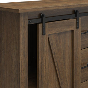 Alton Farmhouse Gentleman's Chest, Rustic Walnut - Rustic Walnut - 5 Drawer