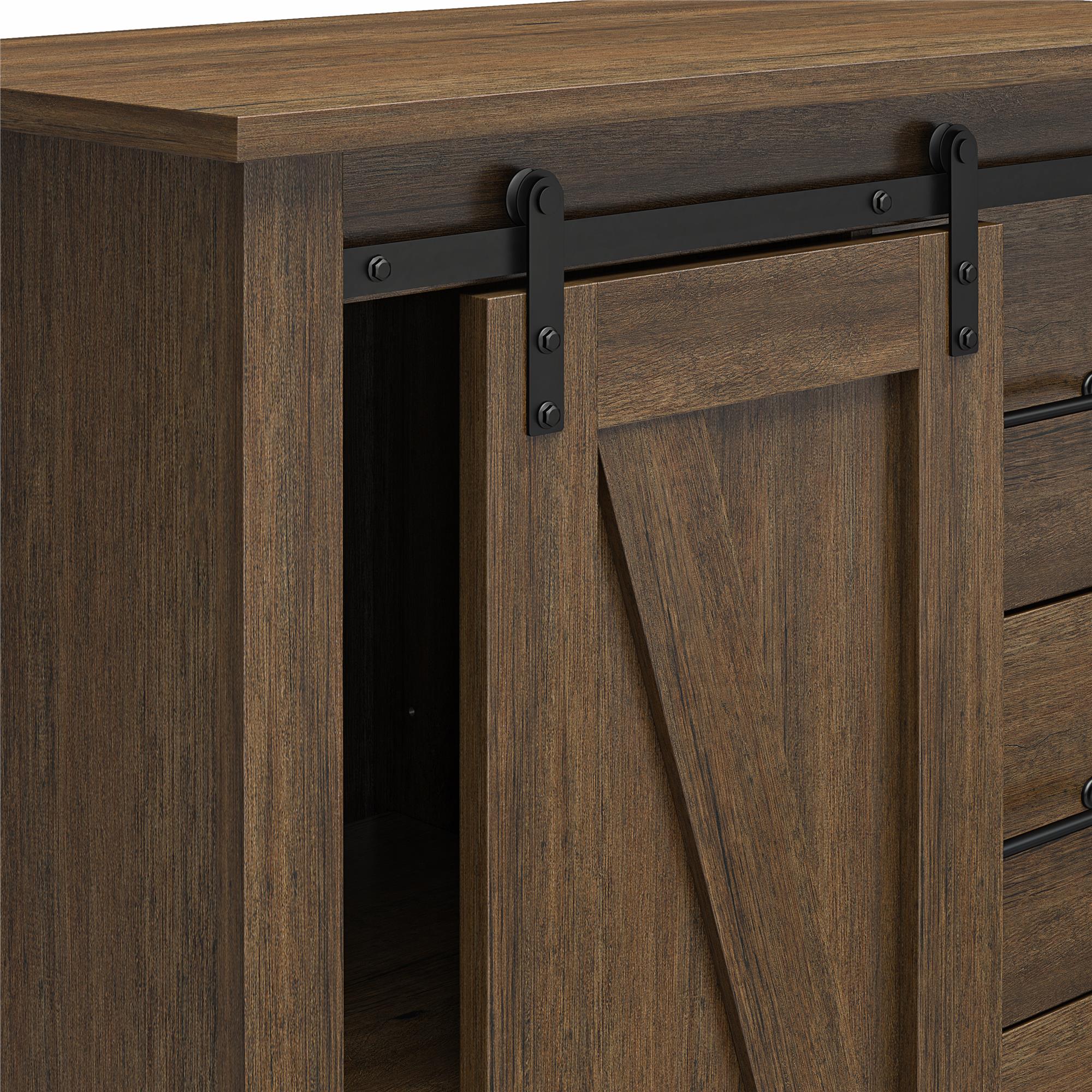 Alton Farmhouse Gentleman's Chest, Rustic Walnut - Rustic Walnut - 5 Drawer