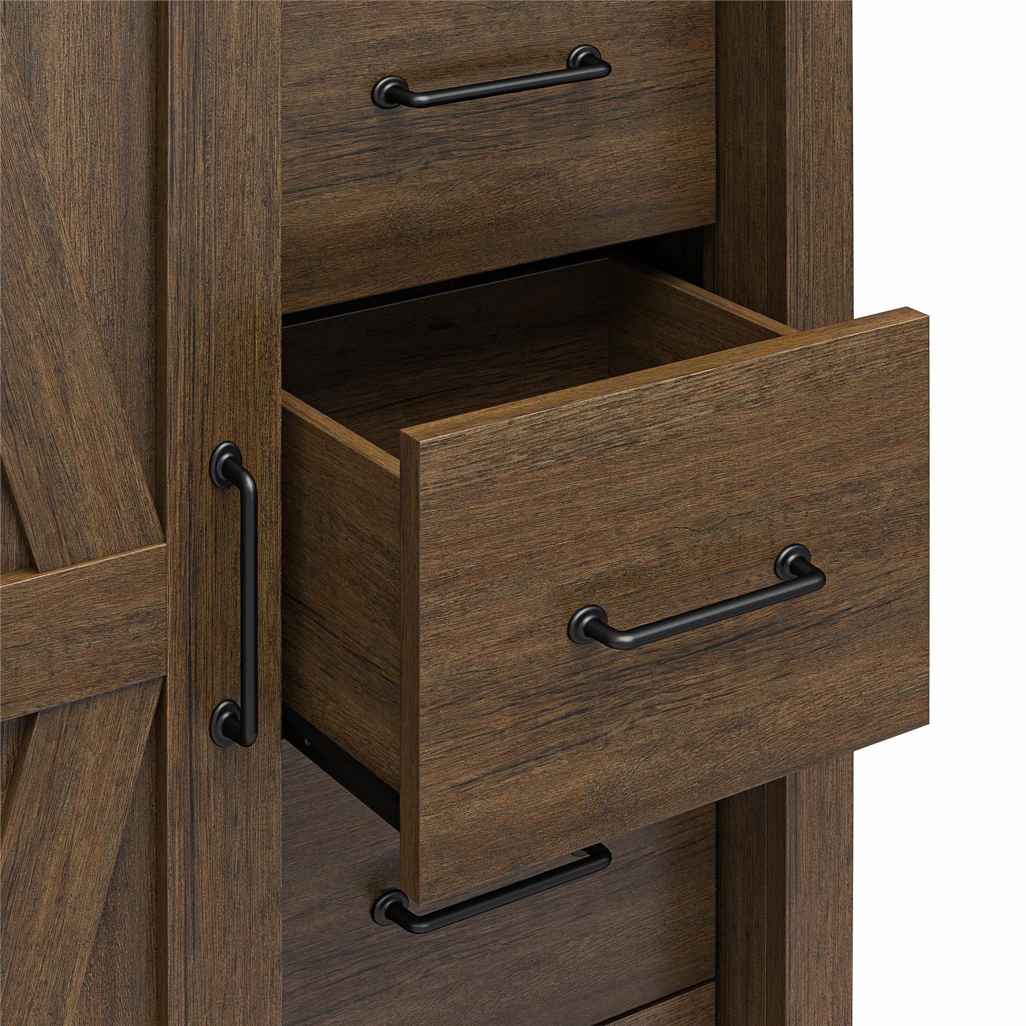 Alton Farmhouse Gentleman's Chest, Rustic Walnut - Rustic Walnut - 5 Drawer