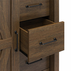 Alton Farmhouse Gentleman's Chest, Rustic Walnut - Rustic Walnut - 5 Drawer