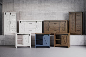 Alton Farmhouse Gentleman's Chest, Rustic Walnut - Rustic Walnut - 5 Drawer