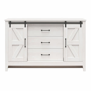 Alton Farmhouse 3 Drawer/2 Door Dresser, Magnolia Oak - Magnolia Oak - 3 Drawer