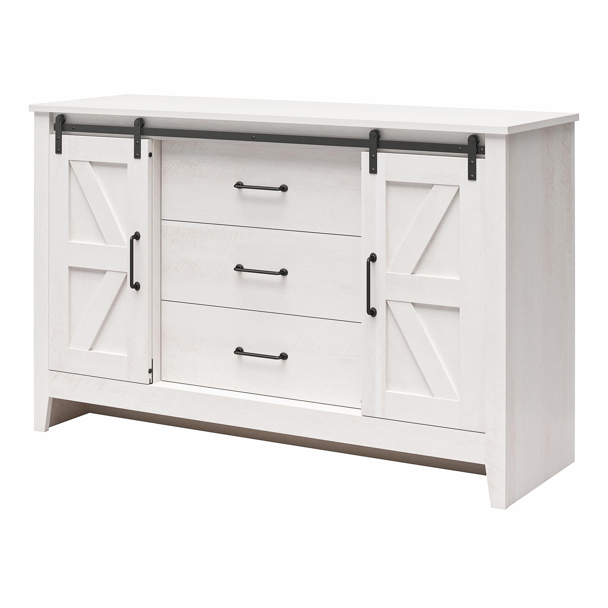 Alton Farmhouse 3 Drawer/2 Door Dresser, Magnolia Oak - Magnolia Oak - 3 Drawer