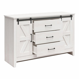 Alton Farmhouse 3 Drawer/2 Door Dresser, Magnolia Oak - Magnolia Oak - 3 Drawer