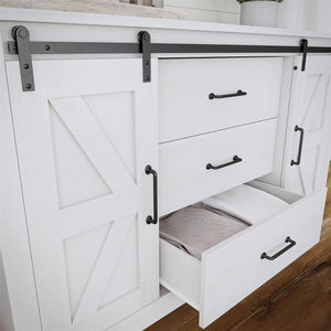 Alton Farmhouse 3 Drawer/2 Door Dresser, Magnolia Oak - Magnolia Oak - 3 Drawer