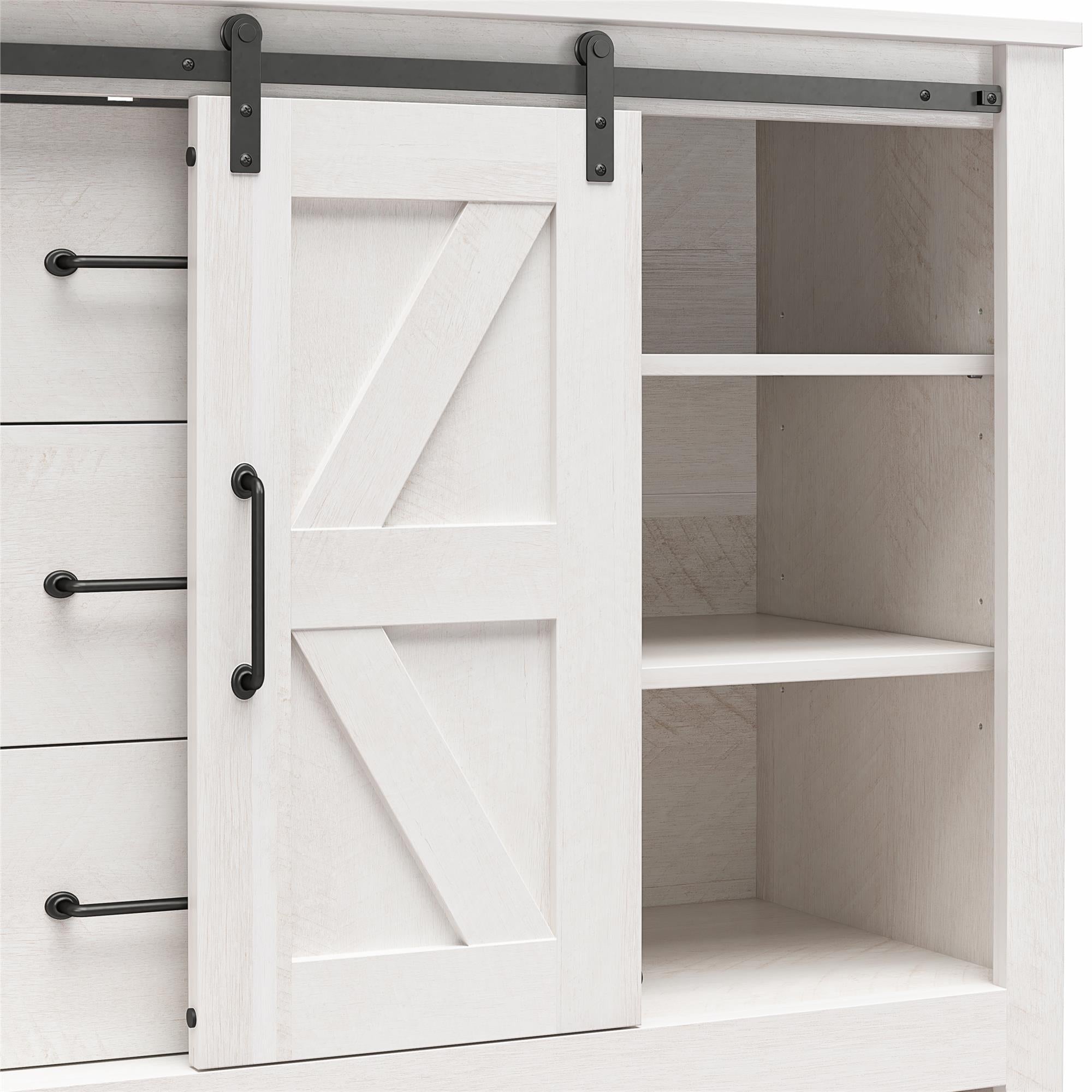 Alton Farmhouse 3 Drawer/2 Door Dresser, Magnolia Oak - Magnolia Oak - 3 Drawer