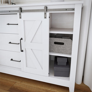 Alton Farmhouse 3 Drawer/2 Door Dresser, Magnolia Oak - Magnolia Oak - 3 Drawer