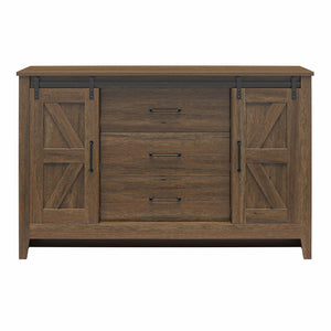 Alton Farmhouse 3 Drawer/2 Door Dresser, Rustic Walnut - Rustic Walnut - 3 Drawer
