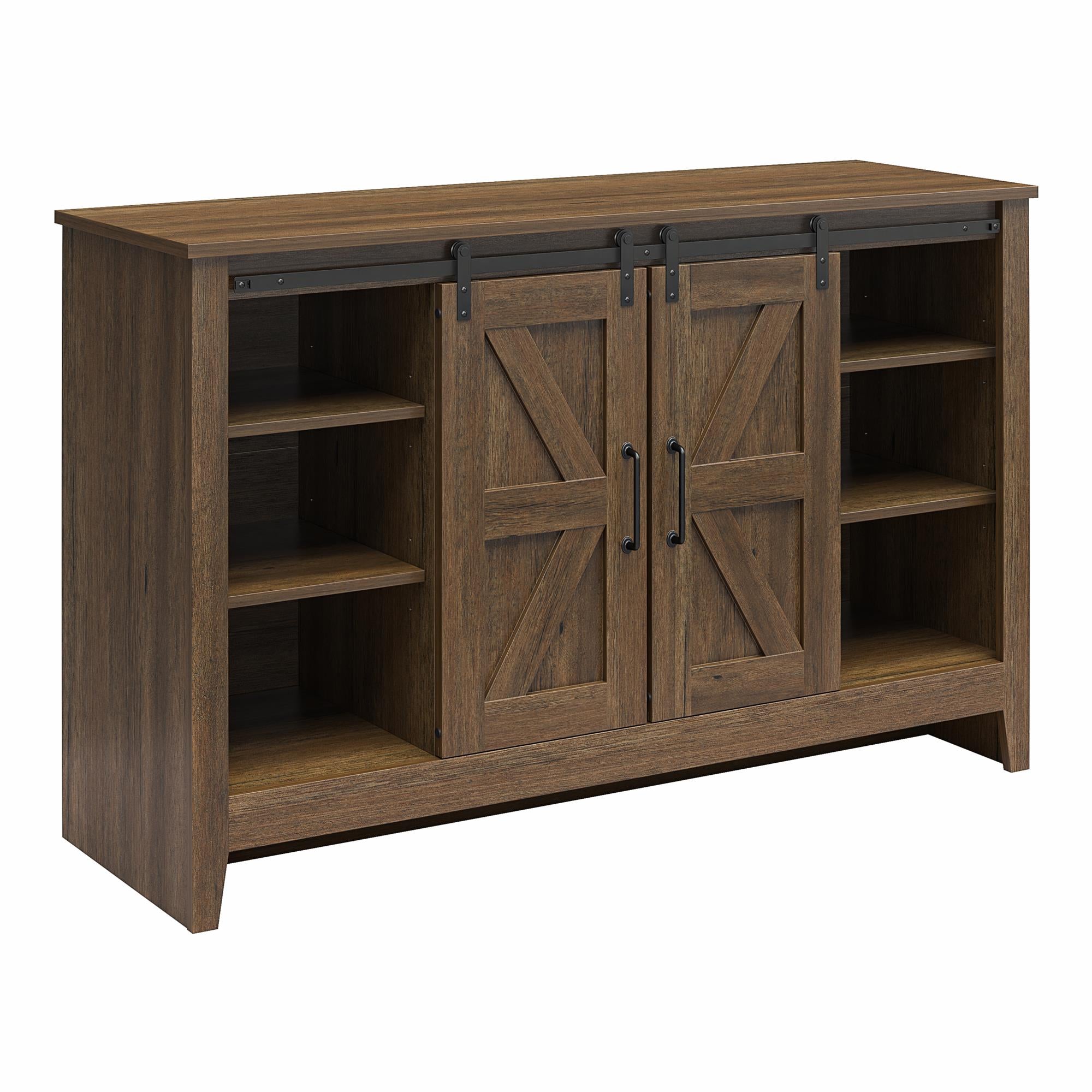 Alton Farmhouse 3 Drawer/2 Door Dresser, Rustic Walnut - Rustic Walnut - 3 Drawer