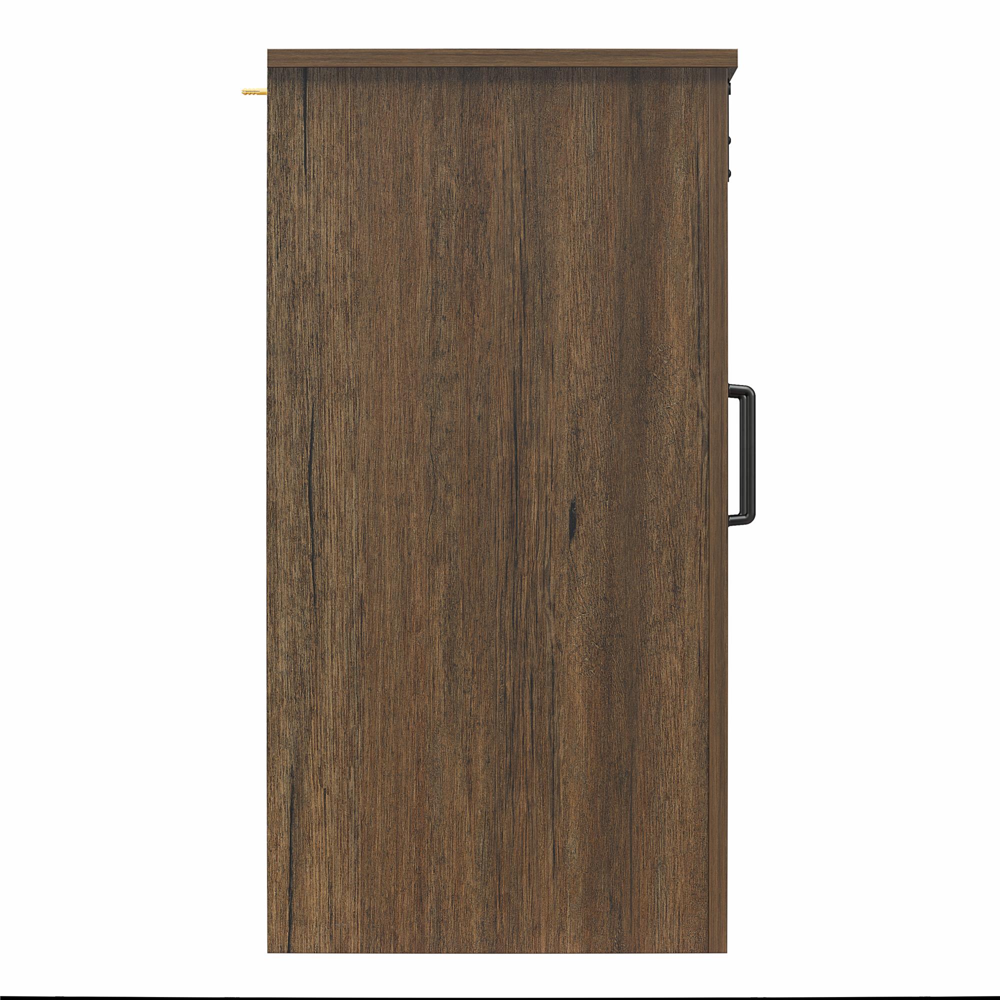 Alton Farmhouse 3 Drawer/2 Door Dresser, Rustic Walnut - Rustic Walnut - 3 Drawer