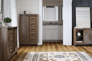 Alton Farmhouse 3 Drawer/2 Door Dresser, Rustic Walnut - Rustic Walnut - 3 Drawer
