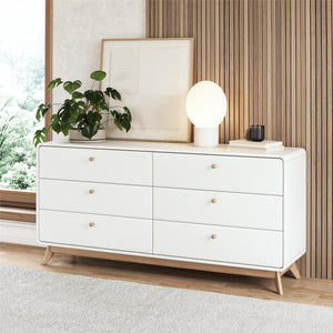 Ren Home Leva 6 Drawer Dresser, White - Charleswood White