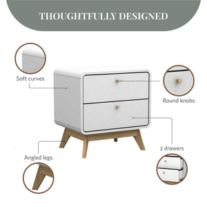 Ren Home Leva 2 Drawer Nightstand - White