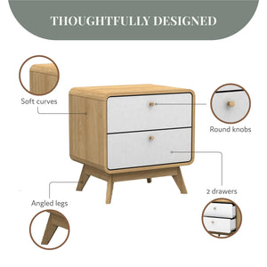 Ren Home Leva 2 Drawer Nightstand - Oak