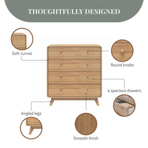 Ren Home Leva 4 Drawer Dresser, Oak - Oak