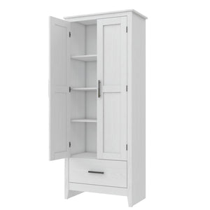 Farmhouse 2-Door, 1-Drawer Storage Cabinet, White - Federal White - Tall