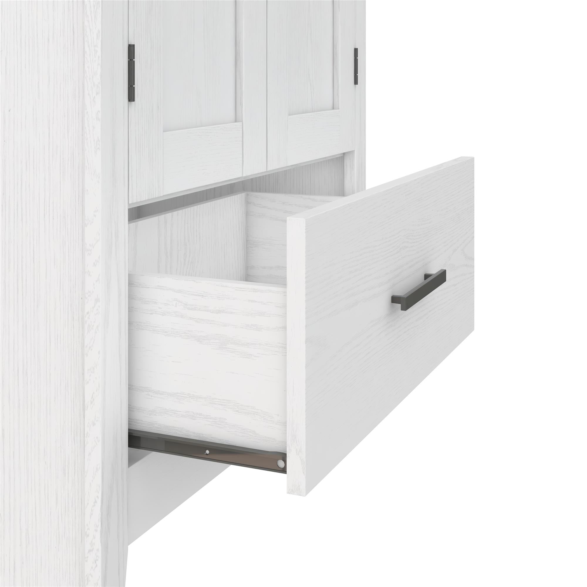 Farmhouse 2-Door, 1-Drawer Storage Cabinet, White - Federal White - Tall