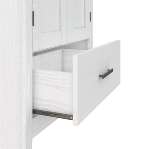 Farmhouse 2-Door, 1-Drawer Storage Cabinet, White - Federal White - Tall
