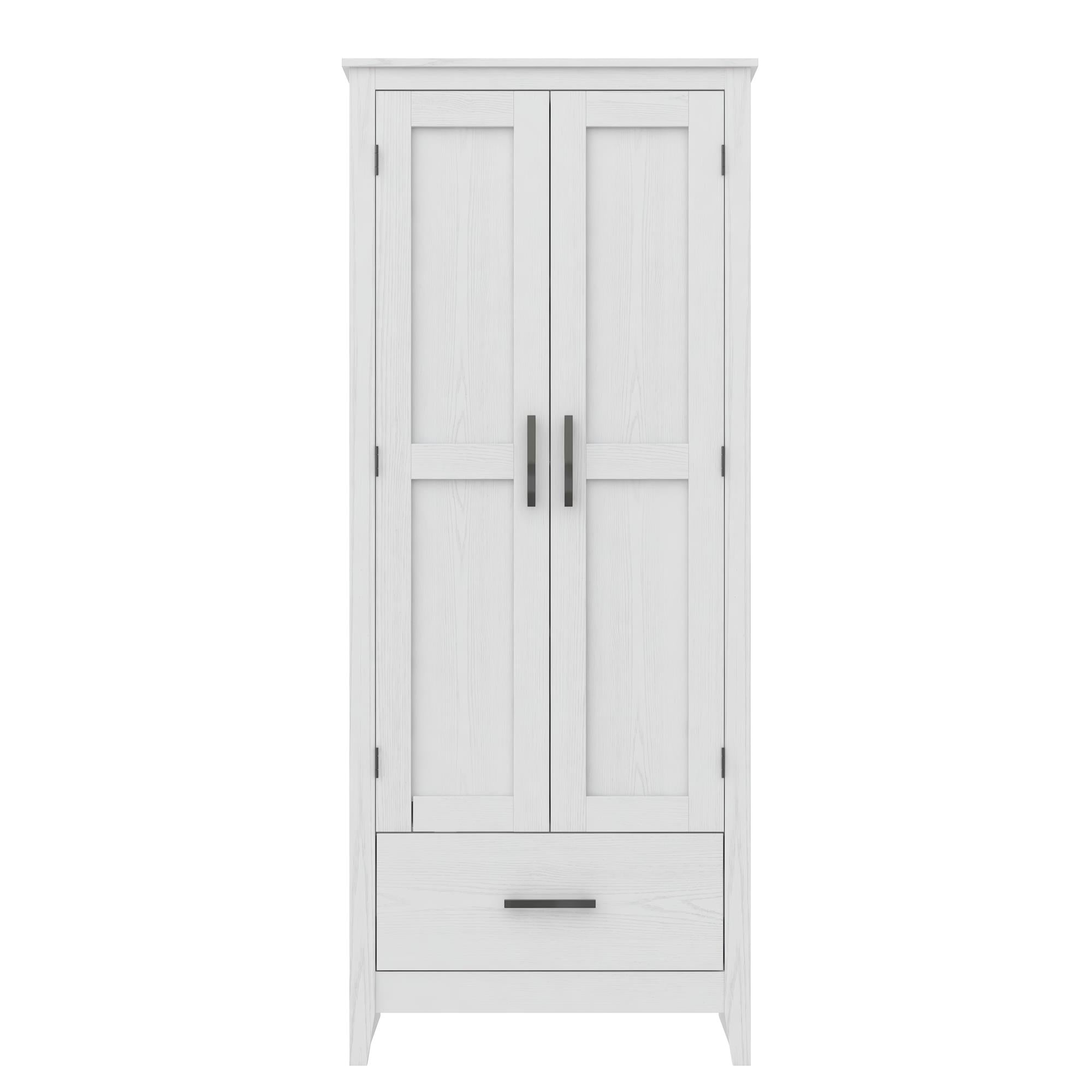 Farmhouse 2-Door, 1-Drawer Storage Cabinet, White - Federal White - Tall