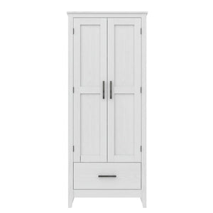 Farmhouse 2-Door, 1-Drawer Storage Cabinet, White - Federal White - Tall