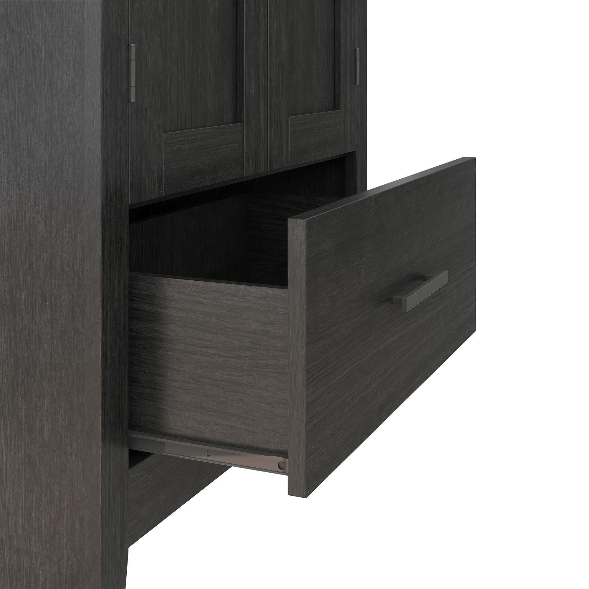 Farmhouse 2-Door, 1-Drawer Storage Cabinet, Shadow Oak - Shadow Oak - Tall