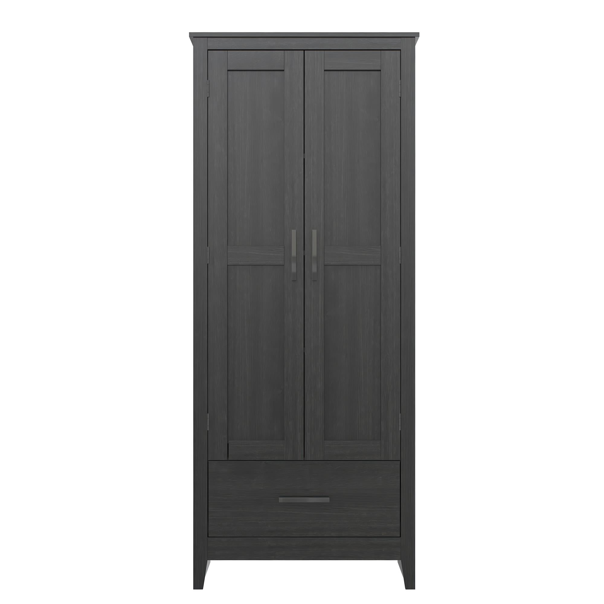 Farmhouse 2-Door, 1-Drawer Storage Cabinet, Shadow Oak - Shadow Oak - Tall