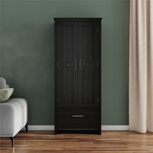 Farmhouse 2-Door, 1-Drawer Storage Cabinet, Shadow Oak - Shadow Oak - Tall