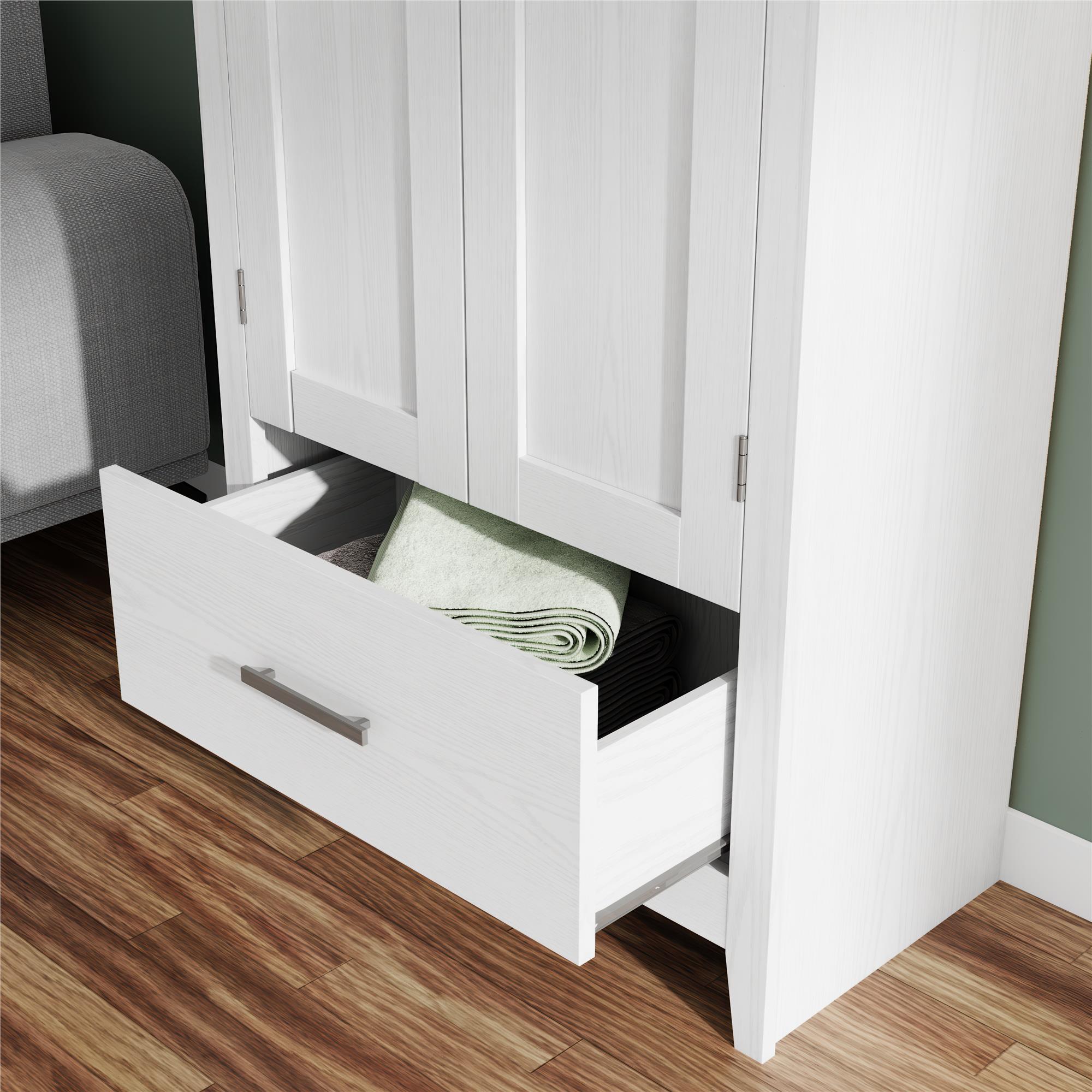 Farmhouse 2-Door, 1-Drawer Storage Cabinet, White - Federal White - Tall