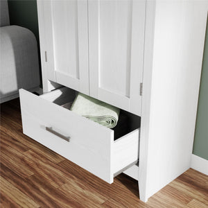 Farmhouse 2-Door, 1-Drawer Storage Cabinet, White - Federal White - Tall