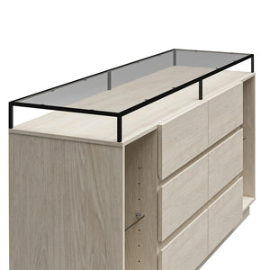 Devon 6-Drawer Dresser with LED Lights and Glass Top, Eden Ash - Eden Ash - 6 Drawer